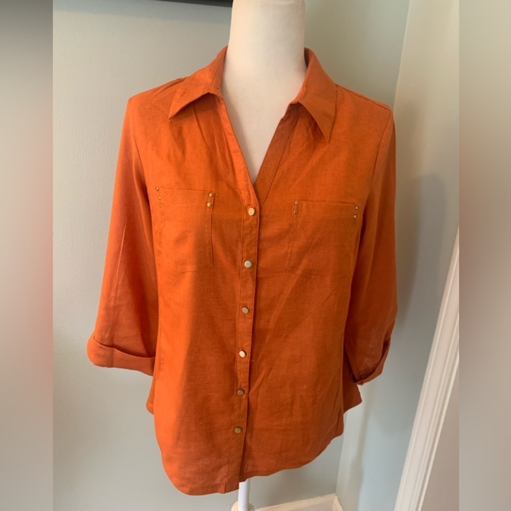 Emily Daniel’s Burnt Orange Button-Down Shirt, S